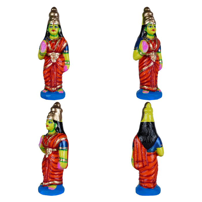 Thiruparkadal Clay Golu Bommai Set - 11 X 22 Inches | Navratri Gombe/ Giri Golu Doll For Navaratri Decor