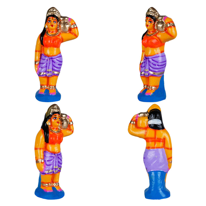 Thiruparkadal Clay Golu Bommai Set - 11 X 22 Inches | Navratri Gombe/ Giri Golu Doll For Navaratri Decor