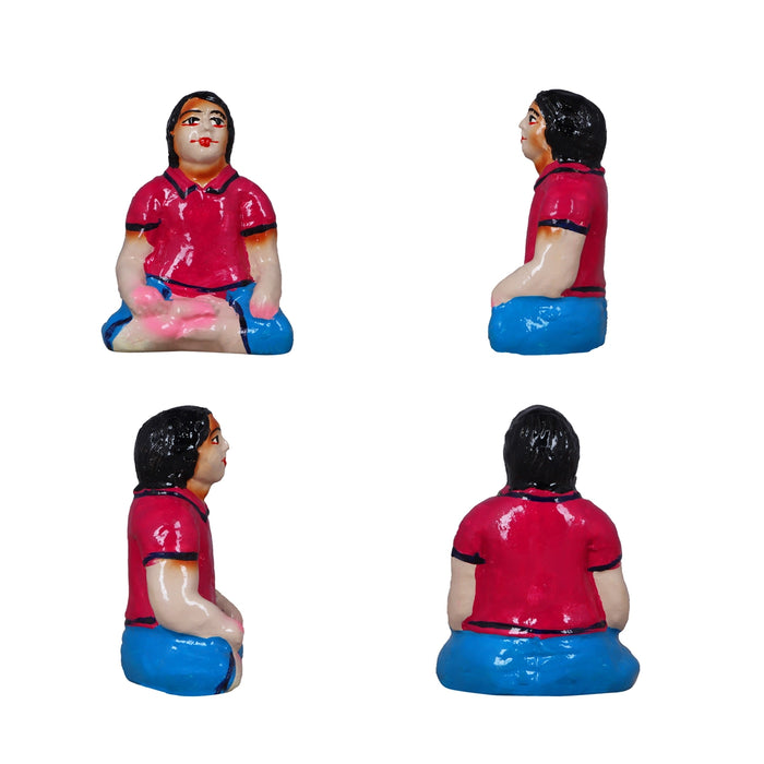 Sapadu Clay Golu Bommai Set - 7.5 x 3 Inches | Giri Golu Doll/ Navaratri Golu Bomma/Gombe/Bommai