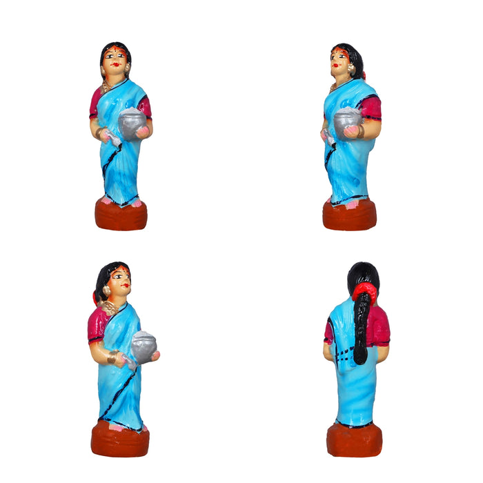 Sapadu Clay Golu Bommai Set - 7.5 x 3 Inches | Giri Golu Doll/ Navaratri Golu Bomma/Gombe/Bommai