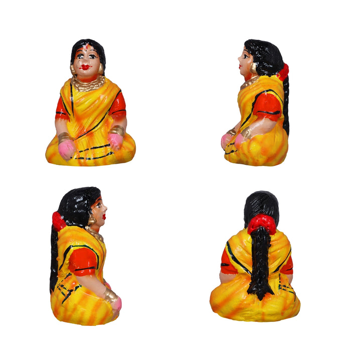 Sapadu Clay Golu Bommai Set - 7.5 x 3 Inches | Giri Golu Doll/ Navaratri Golu Bomma/Gombe/Bommai