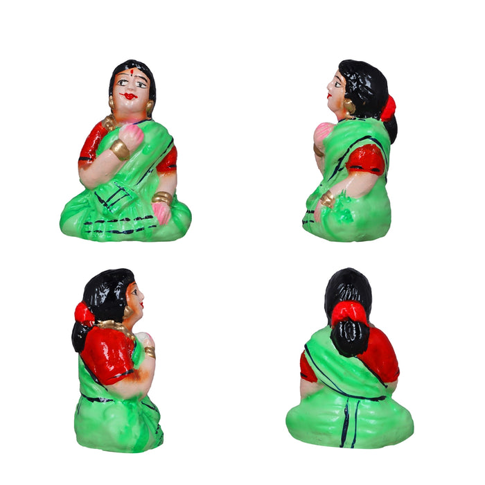 Sapadu Clay Golu Bommai Set - 7.5 x 3 Inches | Giri Golu Doll/ Navaratri Golu Bomma/Gombe/Bommai