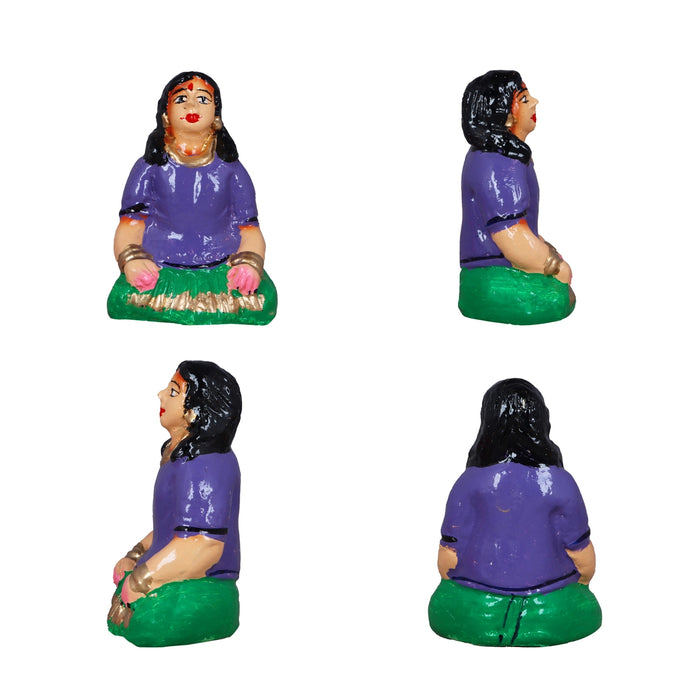 Sapadu Clay Golu Bommai Set - 7.5 x 3 Inches | Giri Golu Doll/ Navaratri Golu Bomma/Gombe/Bommai