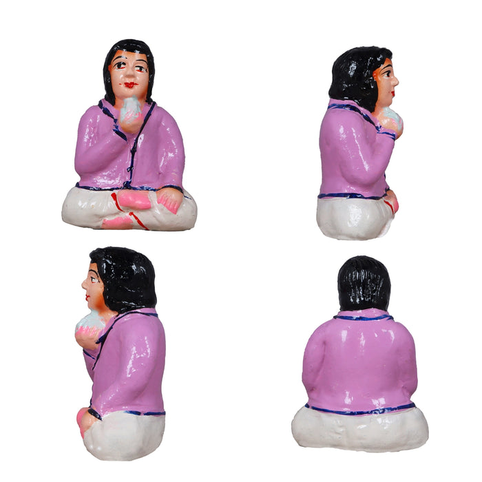 Sapadu Clay Golu Bommai Set - 7.5 x 3 Inches | Giri Golu Doll/ Navaratri Golu Bomma/Gombe/Bommai