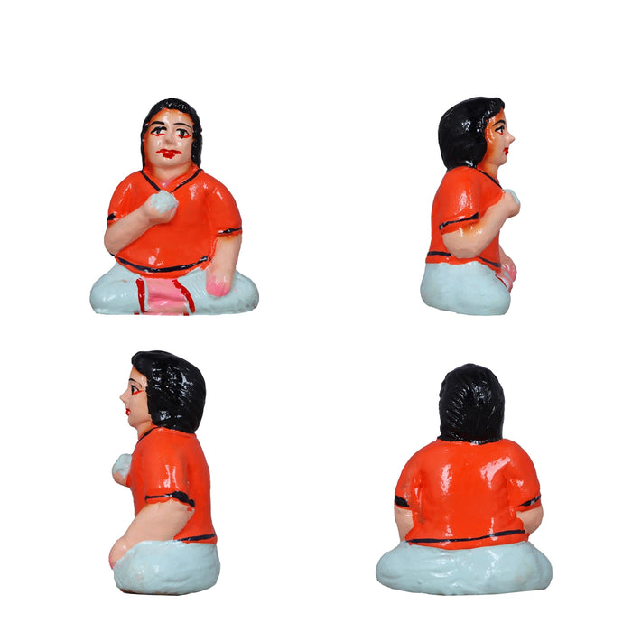 Sapadu Clay Golu Bommai Set - 7.5 x 3 Inches | Giri Golu Doll/ Navaratri Golu Bomma/Gombe/Bommai