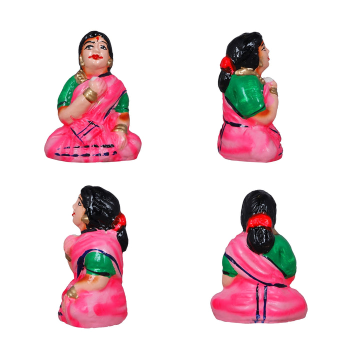 Sapadu Clay Golu Bommai Set - 7.5 x 3 Inches | Giri Golu Doll/ Navaratri Golu Bomma/Gombe/Bommai
