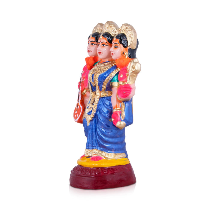 Mupperum Devi Clay Golu Bommai - 10 x 5.5 Inches | Giri Golu Doll/ Navaratri Golu Bomma/Gombe/Bommai