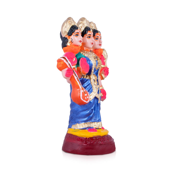 Mupperum Devi Clay Golu Bommai - 10 x 5.5 Inches | Giri Golu Doll/ Navaratri Golu Bomma/Gombe/Bommai