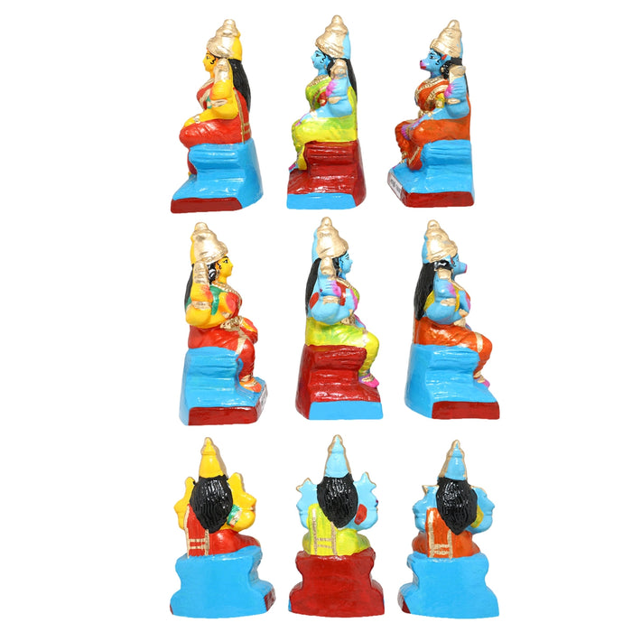 Saptha Matha Clay Golu Bommai Set - 7 x 4 Inches | Giri Golu Doll/ Navaratri Golu Bomma/Gombe/Bommai