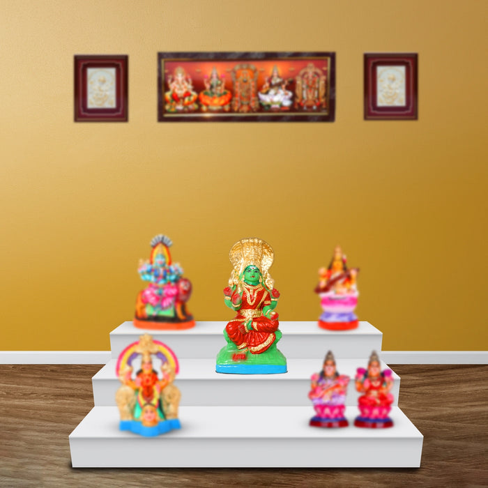 Amman Clay Golu Bommai - 8 x 4 Inches | Giri Golu Doll/ Navaratri Golu Bomma/Gombe/Bommai