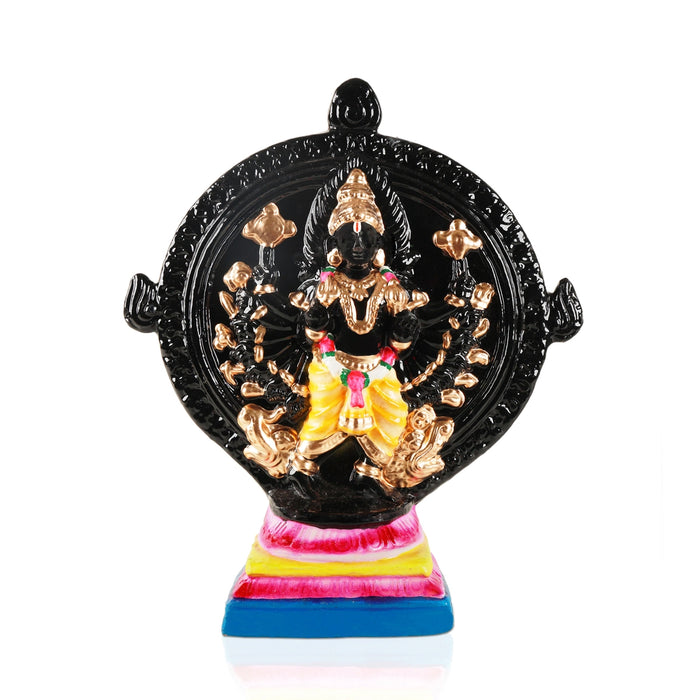 Chakrathazhwar Clay Golu Bommai - 13 x 12 Inches | Giri Golu Doll/ Navaratri Golu Bomma/Gombe/Bommai