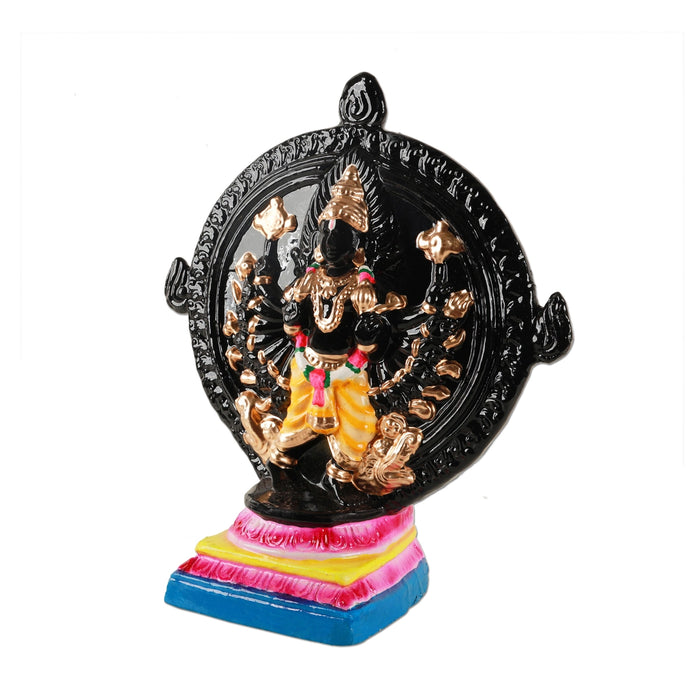 Chakrathazhwar Clay Golu Bommai - 13 x 12 Inches | Giri Golu Doll/ Navaratri Golu Bomma/Gombe/Bommai