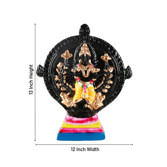 Chakrathazhwar Clay Golu Bommai - 13 x 12 Inches | Giri Golu Doll/ Navaratri Golu Bomma/Gombe/Bommai
