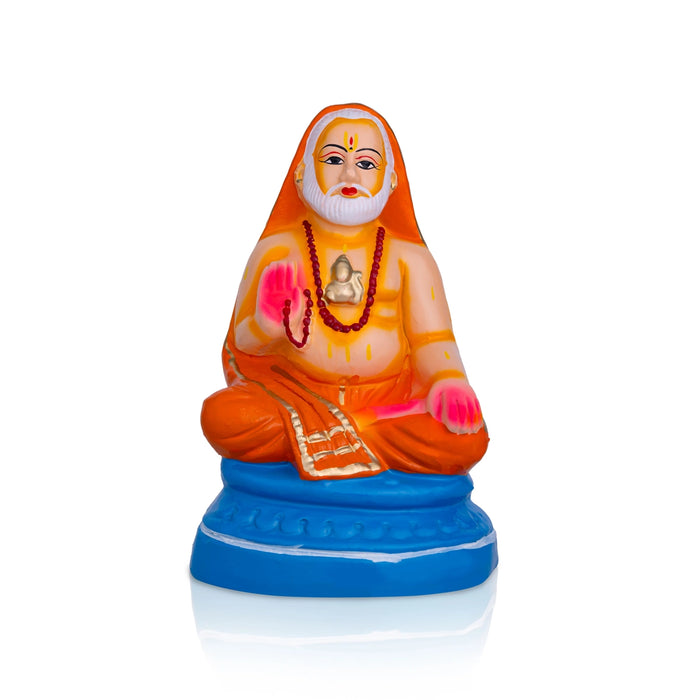 Raghavendra Swamy Idol Clay Golu Bommai - 10 X 5 Inches | Navratri Gombe/ Golu Doll For Navaratri Decor