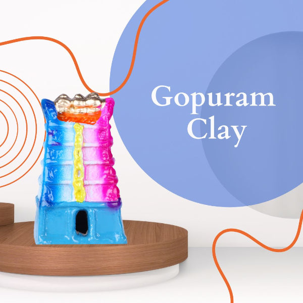 Gopuram - 4 Inch | GiriAus Golu Doll/ Clay/ Temple Tower/ Navratri Bommai/ Gifts/ Showpiece