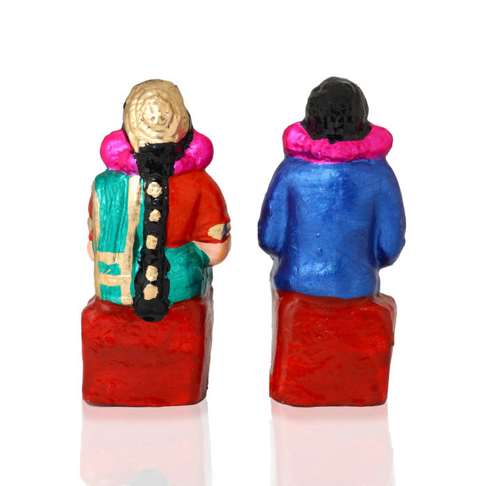 Engagement Clay Golu Bommai Set - 7.5 X 6 Inches | Navratri Gombe/ Giri Golu Doll For Navaratri Decor
