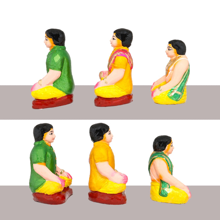 Engagement Clay Golu Bommai Set - 7.5 X 6 Inches | Navratri Gombe/ Giri Golu Doll For Navaratri Decor