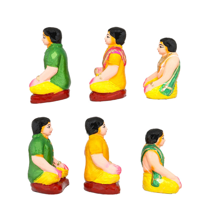 Engagement Clay Golu Bommai Set - 7.5 X 6 Inches | Navratri Gombe/ Giri Golu Doll For Navaratri Decor