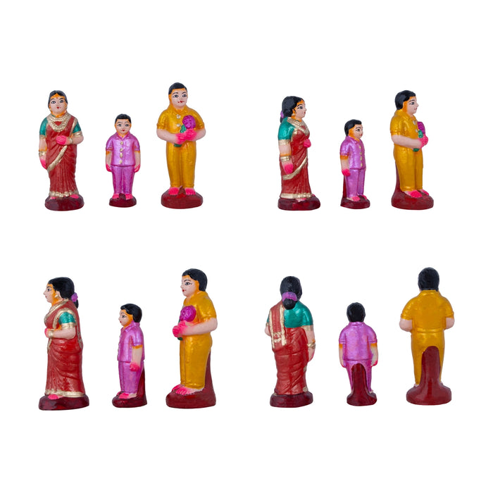 Birthday Clay Golu Bommai Set - 6 x 3 Inches | Giri Golu Doll/ 11 Pcs/ Navaratri Golu Bomma/Gombe/Bommai