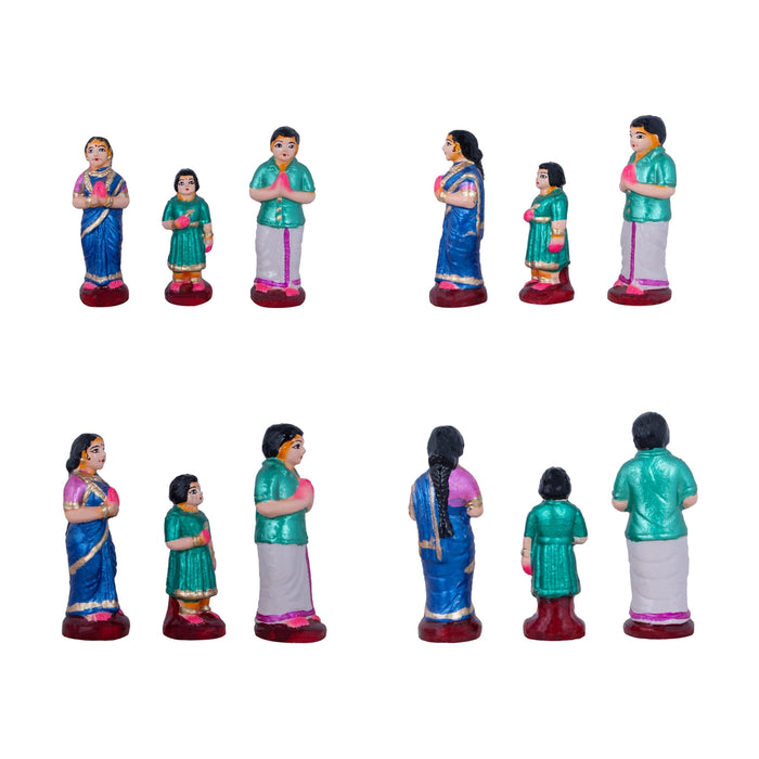 Birthday Clay Golu Bommai Set - 6 x 3 Inches | Giri Golu Doll/ 11 Pcs/ Navaratri Golu Bomma/Gombe/Bommai