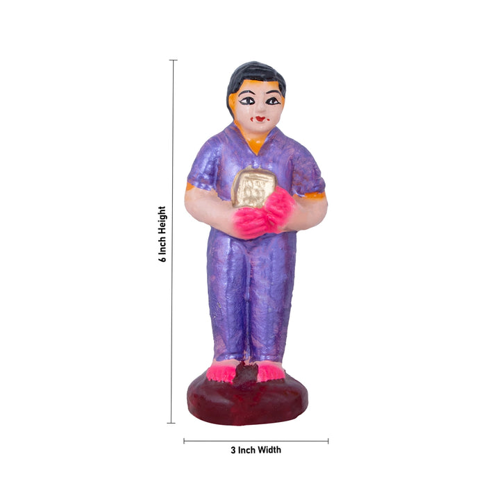 Birthday Clay Golu Bommai Set - 6 x 3 Inches | Giri Golu Doll/ 11 Pcs/ Navaratri Golu Bomma/Gombe/Bommai