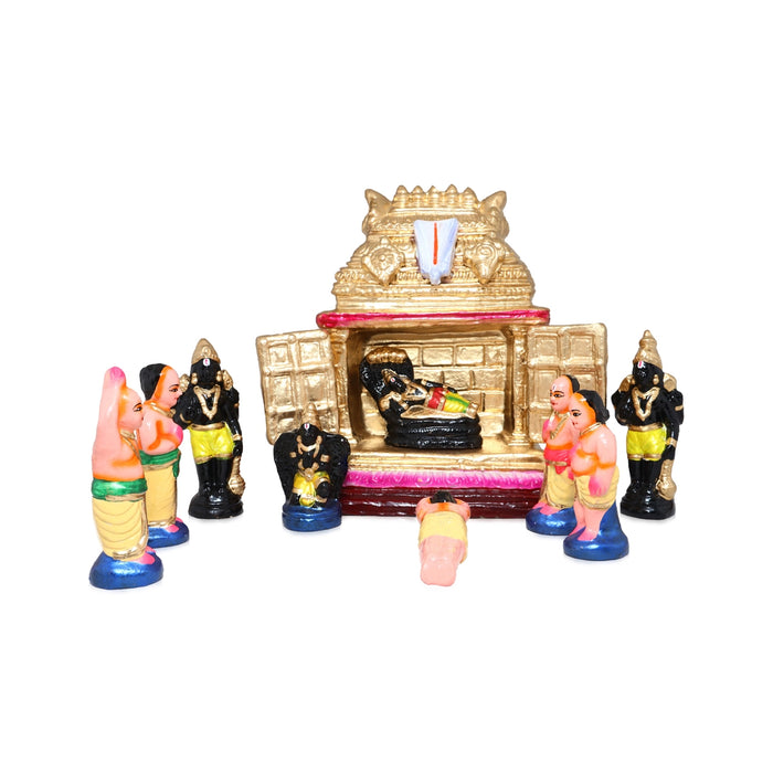 Vishnu Sorgavasal Clay Golu Bommai Set - 11 X 9.5 Inches | Navratri Gombe/ Giri Golu Doll For Navaratri Decor