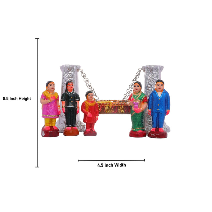 Thottathil Kuzhanthai Clay Golu Bommai Set - 8.5 x 4.5 Inches | Giri Golu Doll/ Navaratri Golu Bomma/Gombe/Bommai