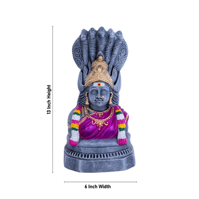 Karumariamman Statue Clay Golu Bommai - 13 X 6 Inches | Navratri Gombe/ Giri Golu Doll For Navaratri Decor