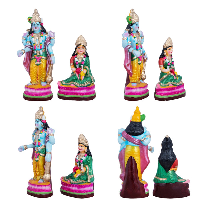 Varalakshmi Clay Golu Bommai Set - 10 x 4.5 Inches | Giri Golu Doll/ Navaratri Golu Bomma/Gombe/Bommai