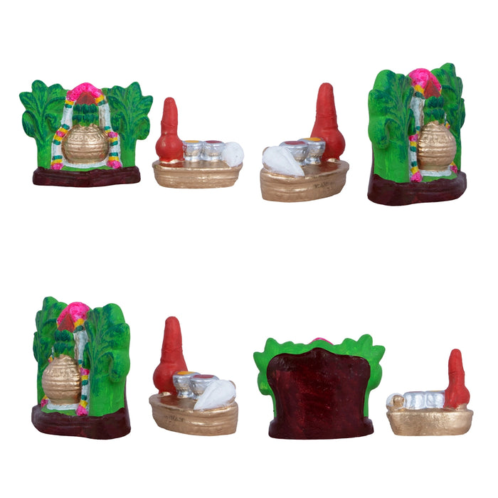 Varalakshmi Clay Golu Bommai Set - 10 x 4.5 Inches | Giri Golu Doll/ Navaratri Golu Bomma/Gombe/Bommai