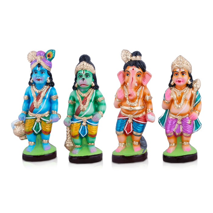 Balagar Clay Golu Bommai Set - 8 x 3 Inches | Giri Golu Doll/ Navaratri Golu Bomma/Gombe/Bommai