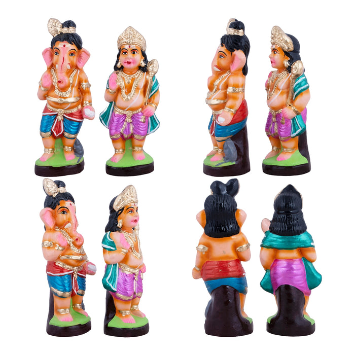 Balagar Clay Golu Bommai Set - 8 x 3 Inches | Giri Golu Doll/ Navaratri Golu Bomma/Gombe/Bommai