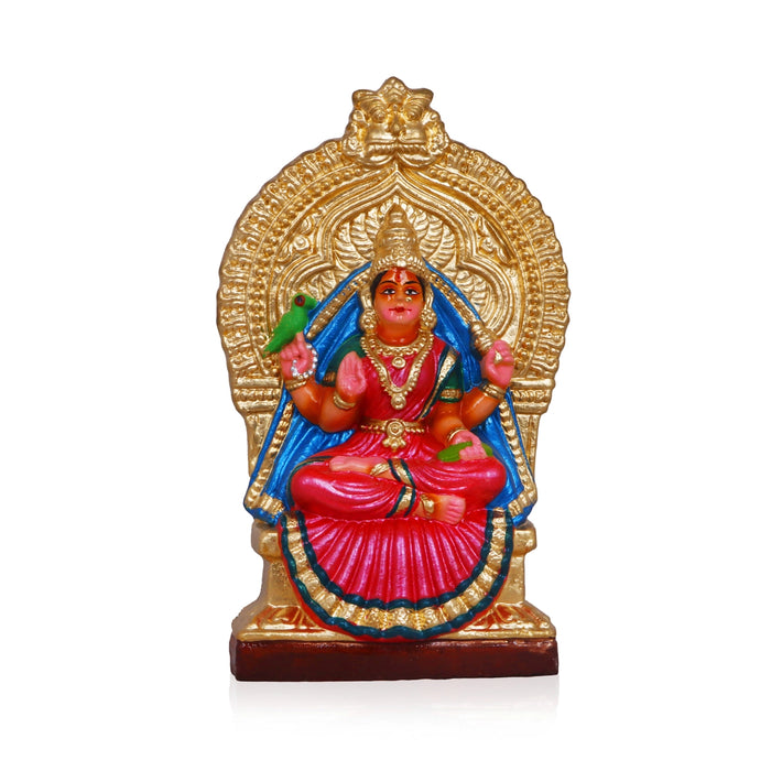 Sringeri Sharadambal Clay Golu Bommai - 10 x 6 Inches | Giri Golu Doll/ Navaratri Golu Bomma/Gombe/Bommai