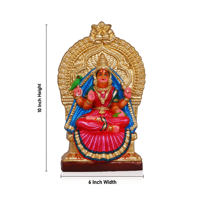 Sringeri Sharadambal Clay Golu Bommai - 10 x 6 Inches | Giri Golu Doll/ Navaratri Golu Bomma/Gombe/Bommai