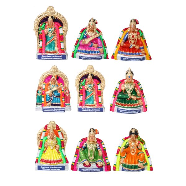 Nachiyar Thirukolam Clay Golu Bommai Set - 8 x 7.5 Inches | Giri Golu Doll/ Navaratri Golu Bomma/Gombe/Bommai