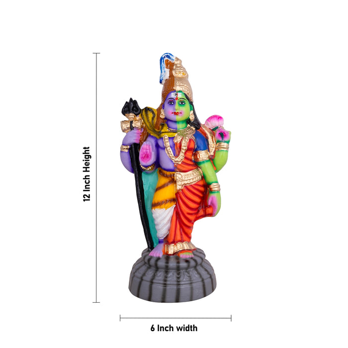 Arthanareeswarar Idol Clay Golu Bommai - 12 X 6 Inches | Navratri Gombe/ Giri Golu Doll For Navaratri Decor
