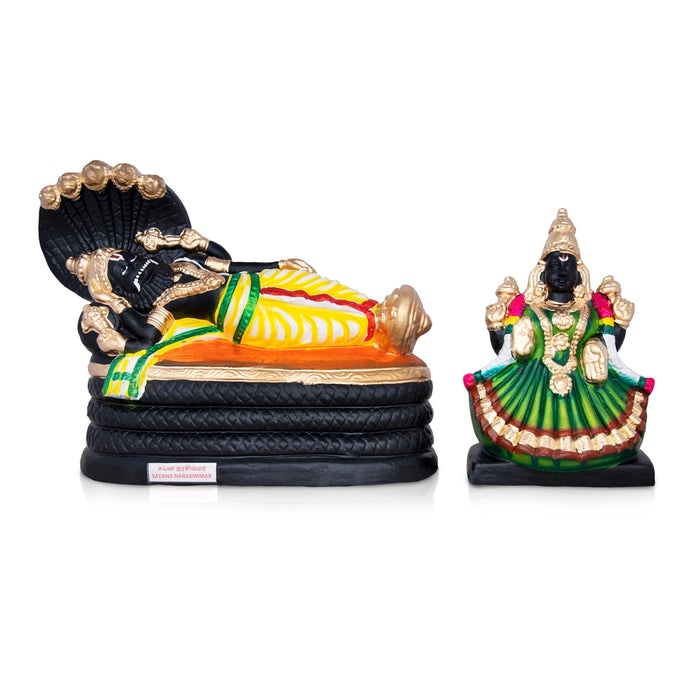 Shayana Narasimha Thayar Clay Golu Bommai Pair-10 X 13 Inches | Navratri Gombe/Giri Golu Doll For Navaratri Decor