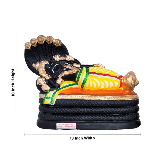 Shayana Narasimha Thayar Clay Golu Bommai Pair-10 X 13 Inches | Navratri Gombe/Giri Golu Doll For Navaratri Decor