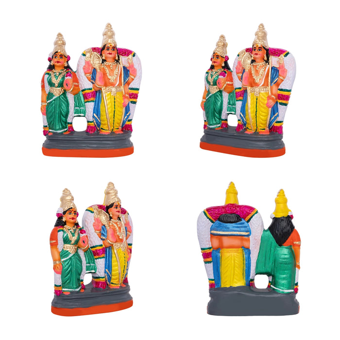 Arupadai Veedu Murugan Statue Clay Golu Bommai Set- 8X7 Inches | Navratri Gombe/Giri Golu Doll For Navaratri Decor