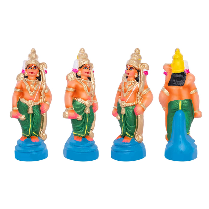 Rama Idol Clay Golu Bommai Set - 9 X 3.5 Inches | Navratri Gombe/ Giri Golu Doll For Navaratri Decor