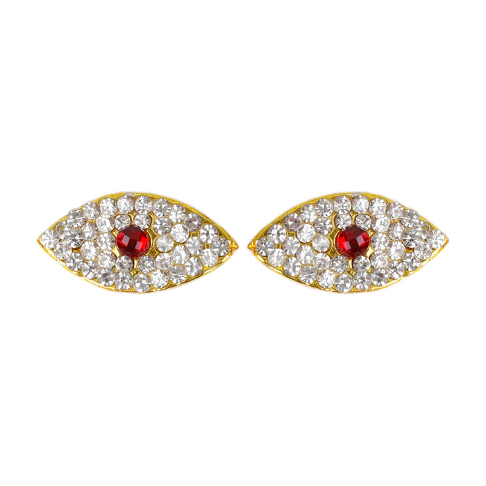 Stone Eye Pair - 0.5 X 1 Inches | Amman Kanmalar/ Stone Kanmalar For Deity Decoration