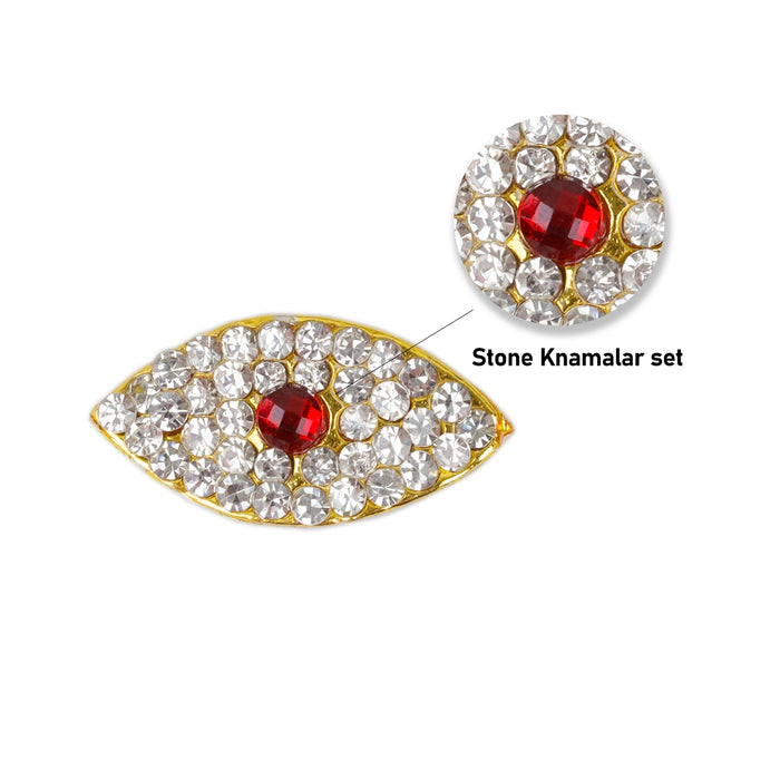 Stone Eye Pair - 0.5 X 1 Inches | Amman Kanmalar/ Stone Kanmalar For Deity Decoration