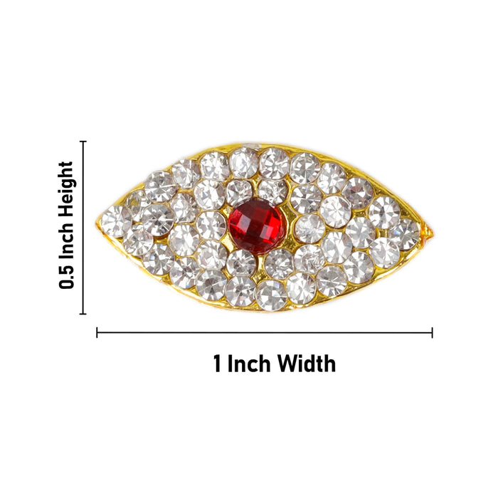 Stone Eye Pair - 0.5 X 1 Inches | Amman Kanmalar/ Stone Kanmalar For Deity Decoration