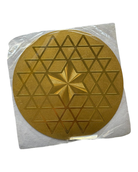 Kolam Sticker - 10 x 10 Inches | Readymade Rangoli Sticker for Home & Pooja Decor/ Gold Colour