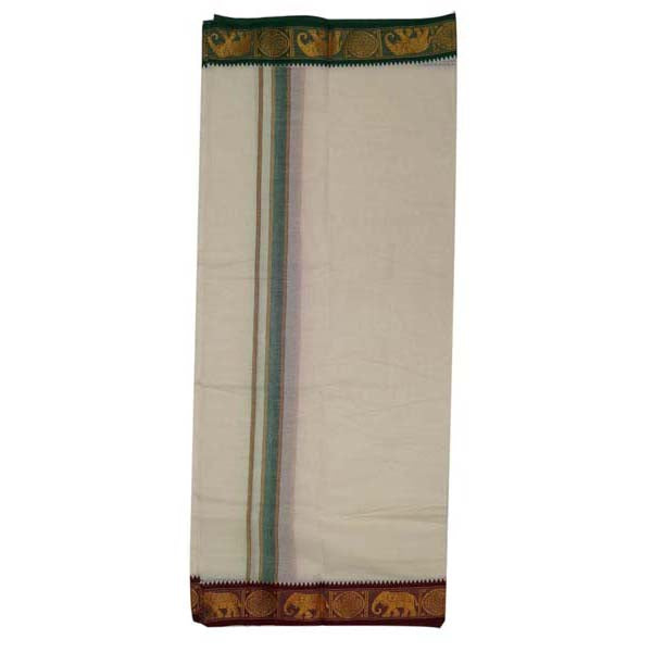 Half White Veshti - Seeri 3Inch 9 x 5Spl