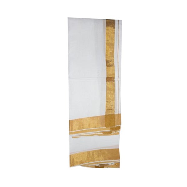 White Veshti-Rich Jari Siver and Gold 100k-9 x 5