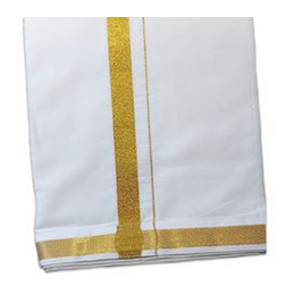 Half White Veshti-Cotton Karigam-100k