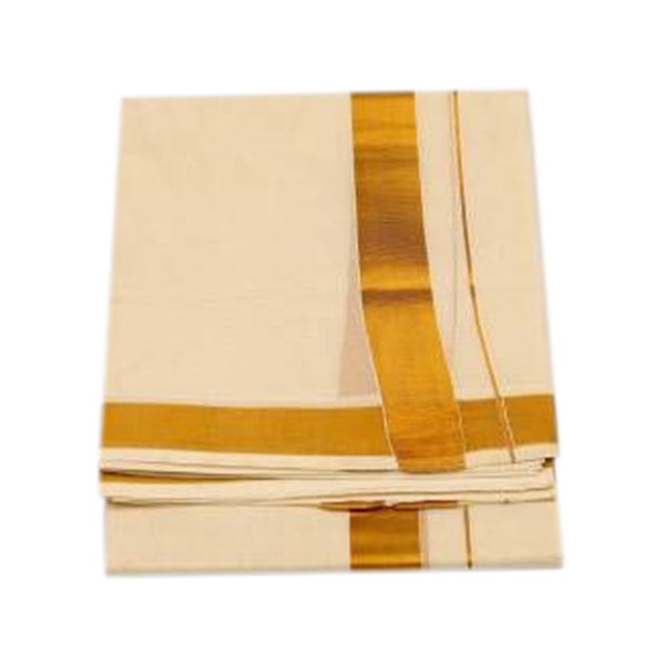 Half White Veshti-Cotton Karigam 100k 360 Mtrs
