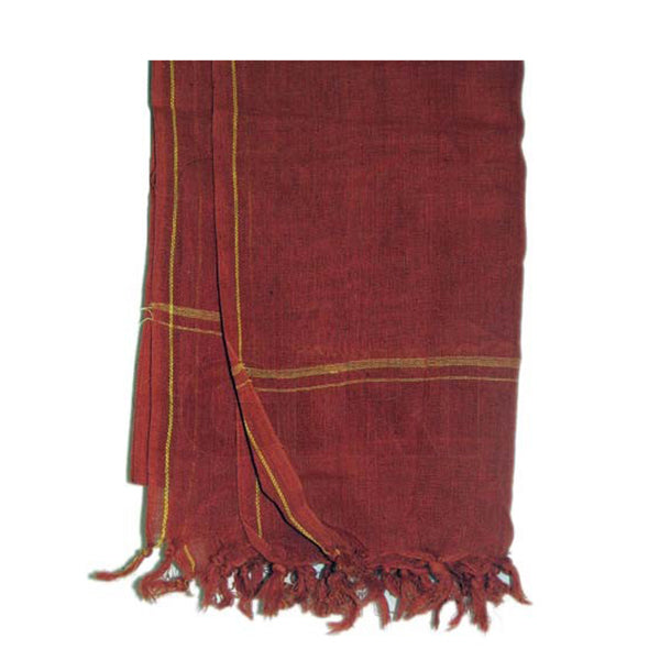 Towel - 30 x 60 Inches | Kasavu Shawl/ Uthriyam/ Kavi Colour/ Angavastra for Men