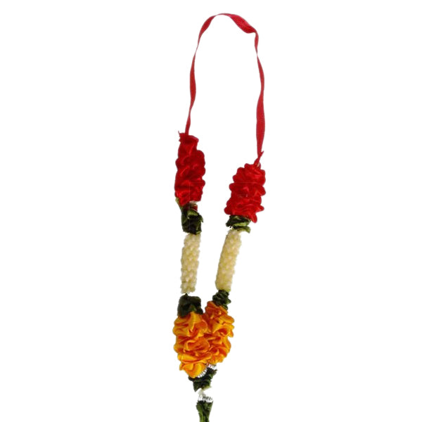 Fancy Mala - 8 Inches | Satin Mala/ Artificial Flower Mala for Decoration/ Cloth Material